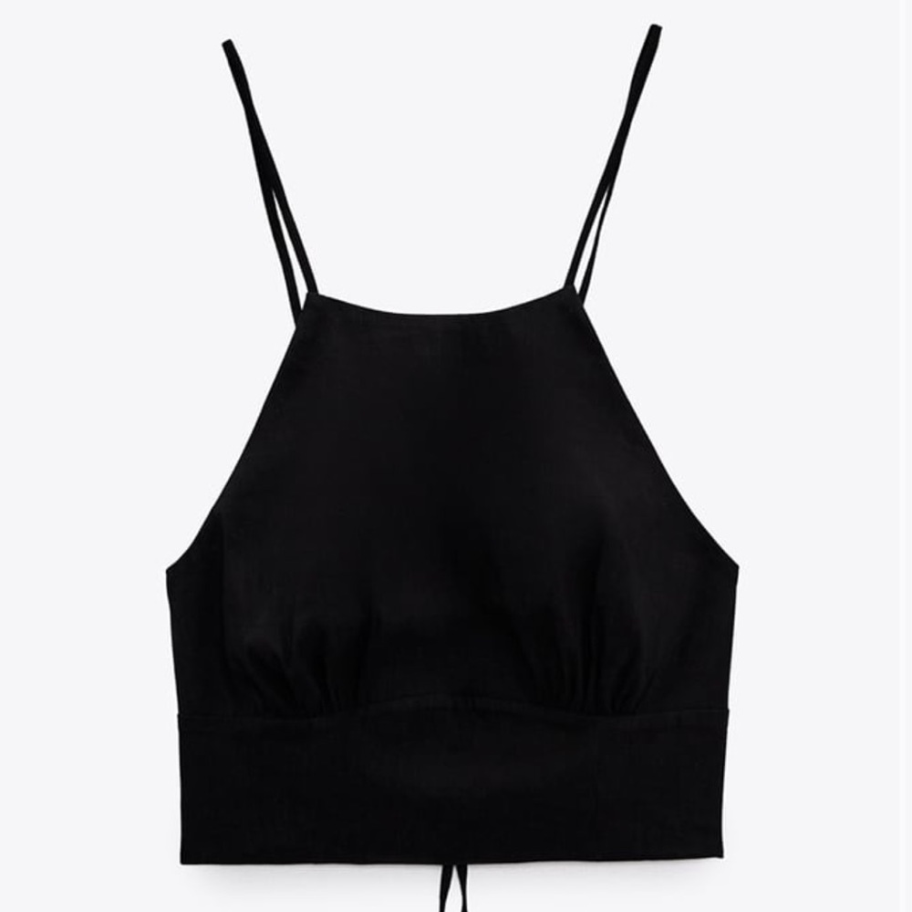 Linen blend halter top, size -s, brand new.